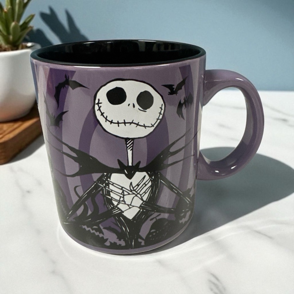 16oz Disney Nightmare Before Christmas Jack Skellington Purple Black Ceramic Mug